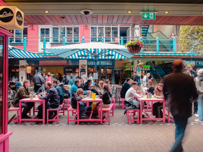 Eat global street food at this upmarket food court image